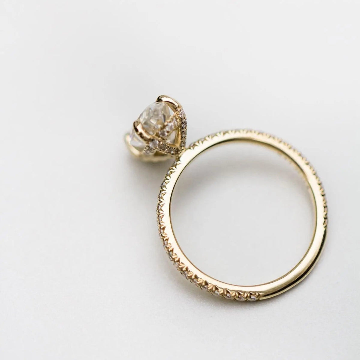 FREYA | 3 Carat Marquise Cut Diamond Moissanite Pave Wedding Ring - Kalyn & Co.