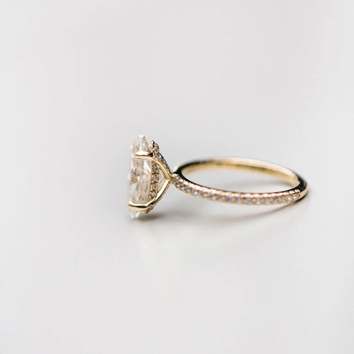 3 Carat Marquise Cut Diamond Moissanite Pave Wedding Ring - Kalyn & Co.