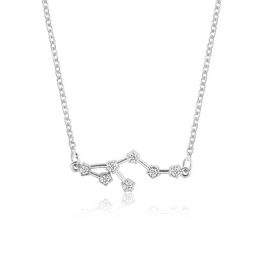 925 Silver Rhinestone Jewelry Pendant Necklace Gold Plated Constellation Zodiac Necklaces For Woman - Kalyn & Co.