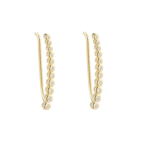 925 Sterling Silver AAA Cubic Zirconia Ear Climber Earrings - Kalyn & Co.