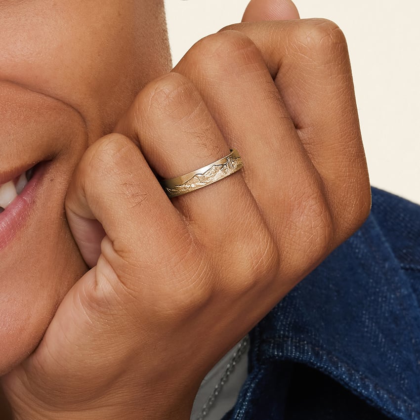 Yosemite | Mountain Range Mens Wedding 5mm Band - Kalyn & Co.