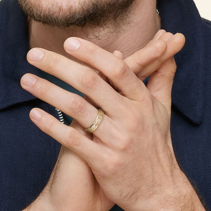 Celtic | Eternity Knot Mens Wedding 6mm Band - Kalyn & Co.