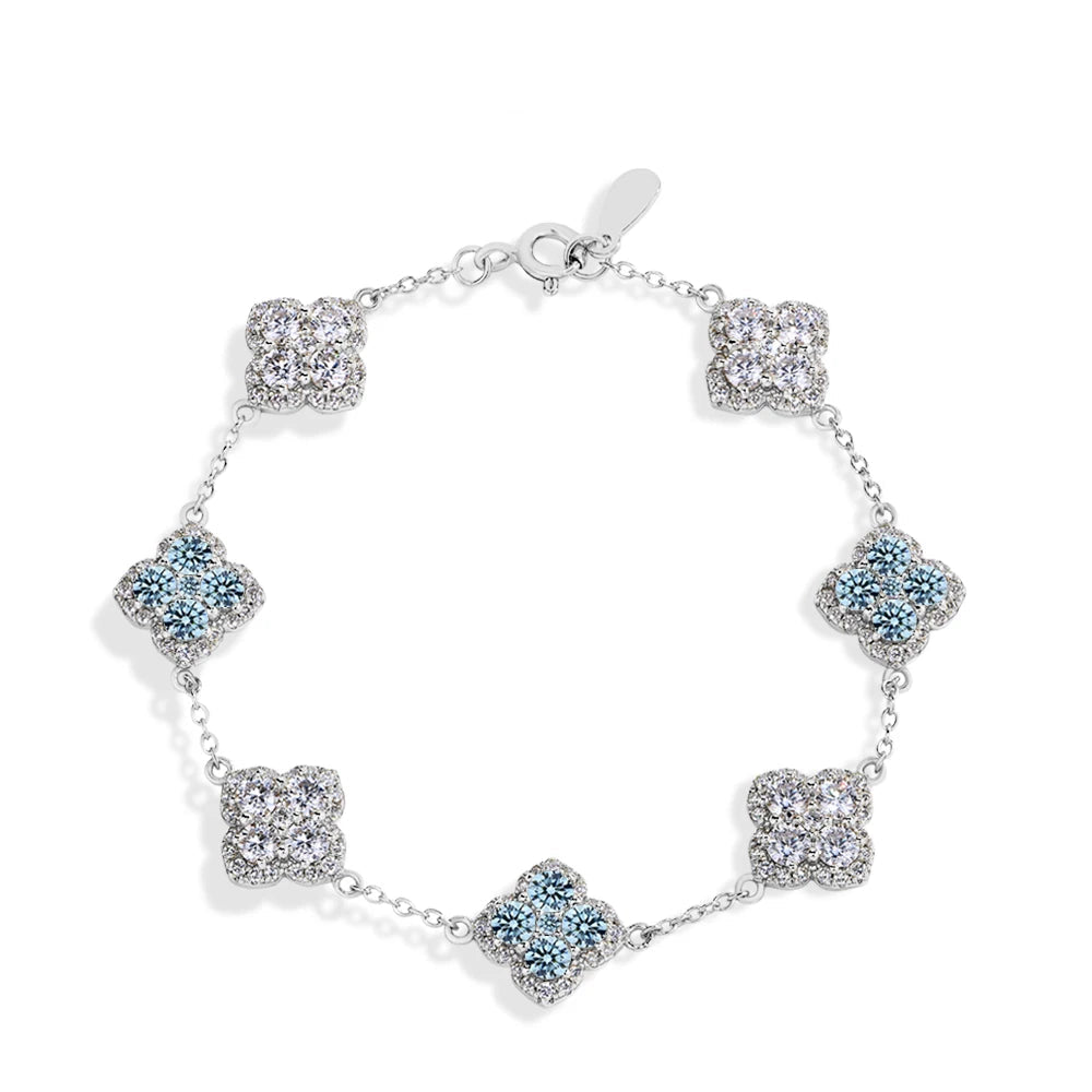 Clover Motif Moissanite Bracelet