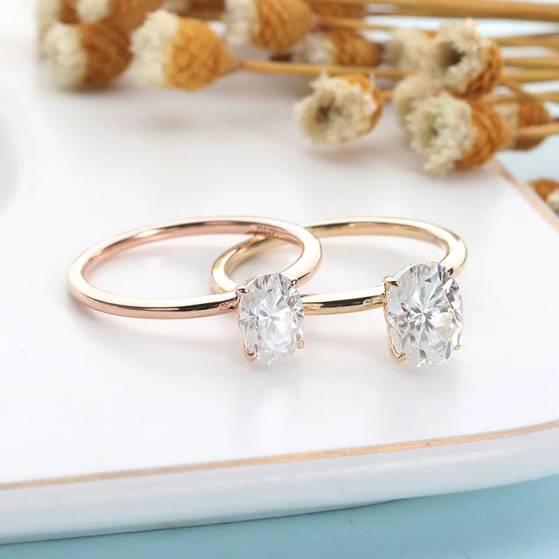 DRIFA | Oval Solitaire Moissanite Engagement Ring