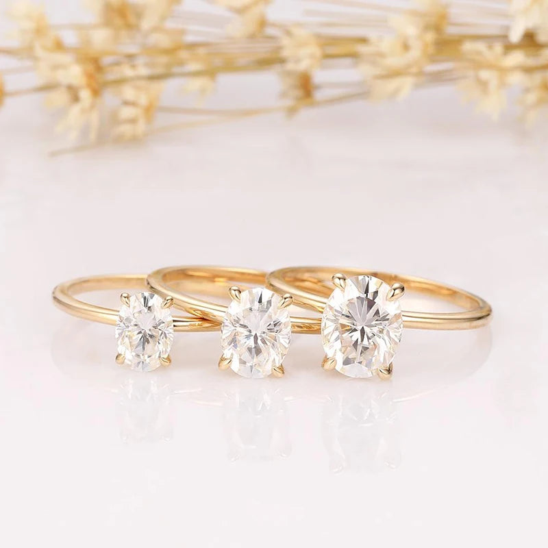 DRIFA | Oval Solitaire Moissanite Engagement Ring