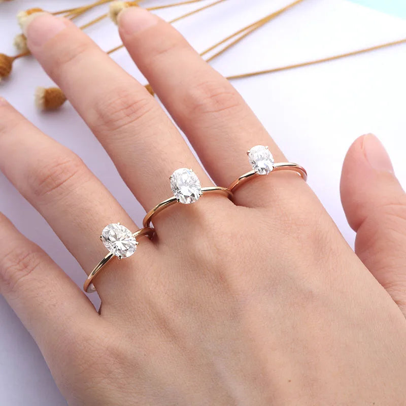 DRIFA | Oval Solitaire Moissanite Engagement Ring