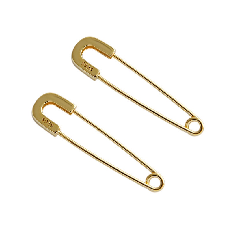 Safety Pin Earrings Gold color