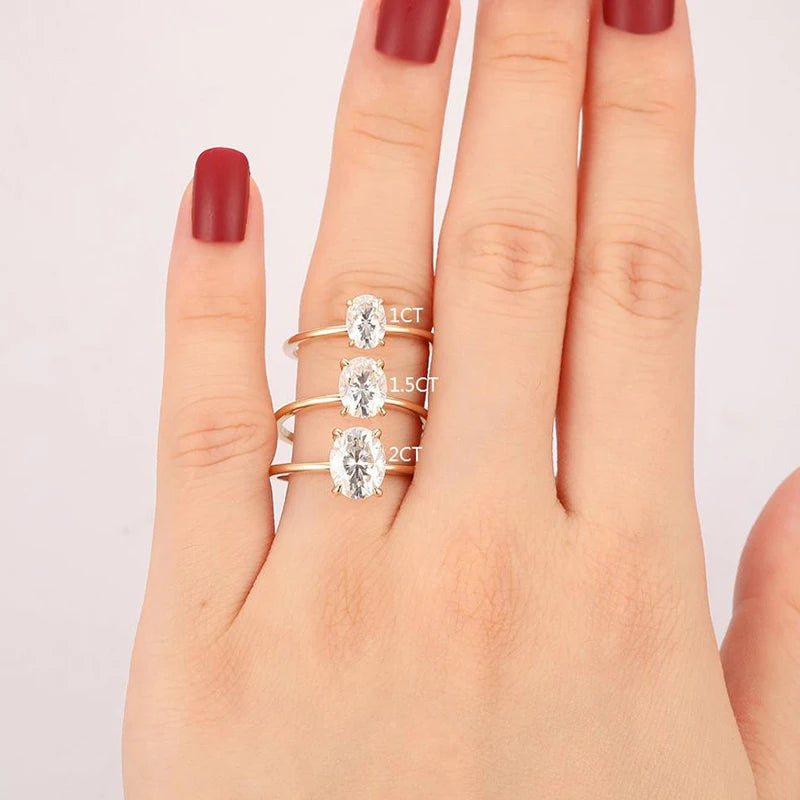 DRIFA | Oval Solitaire Moissanite Engagement Ring