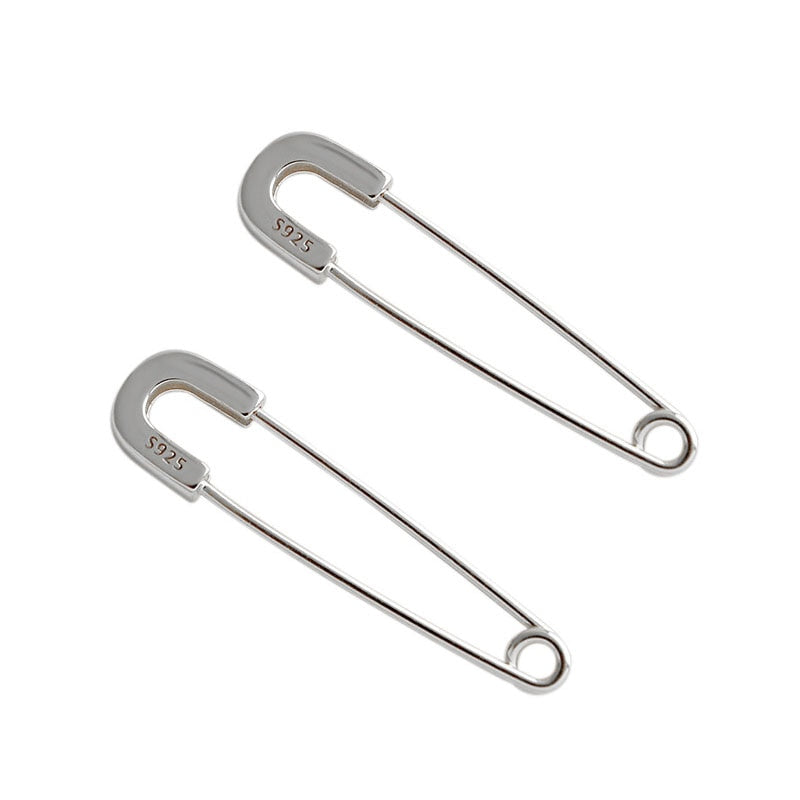Safety Pin Earrings Platinum color