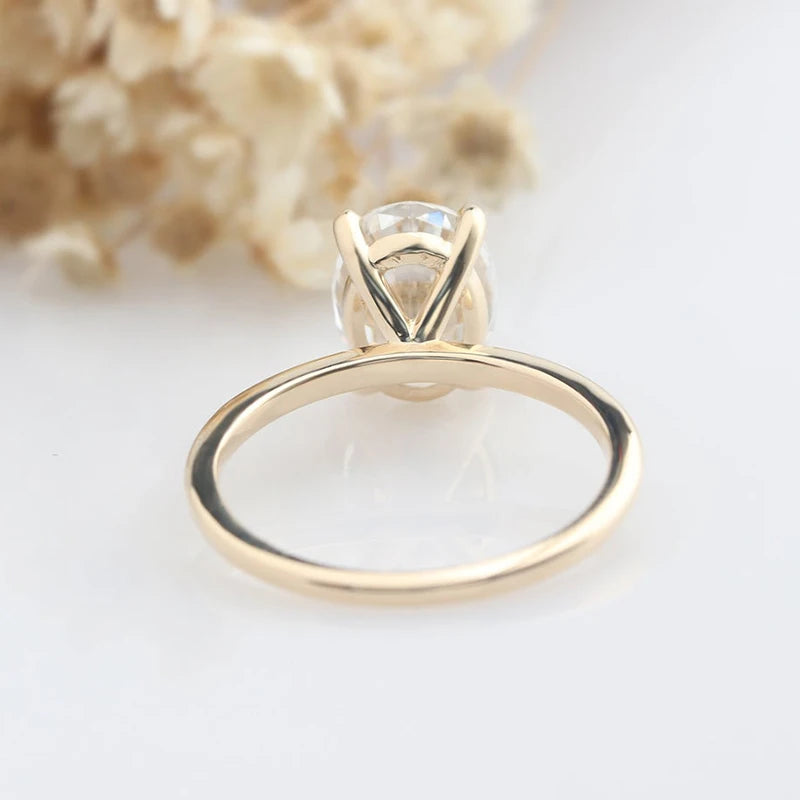 DRIFA | Oval Solitaire Moissanite Engagement Ring