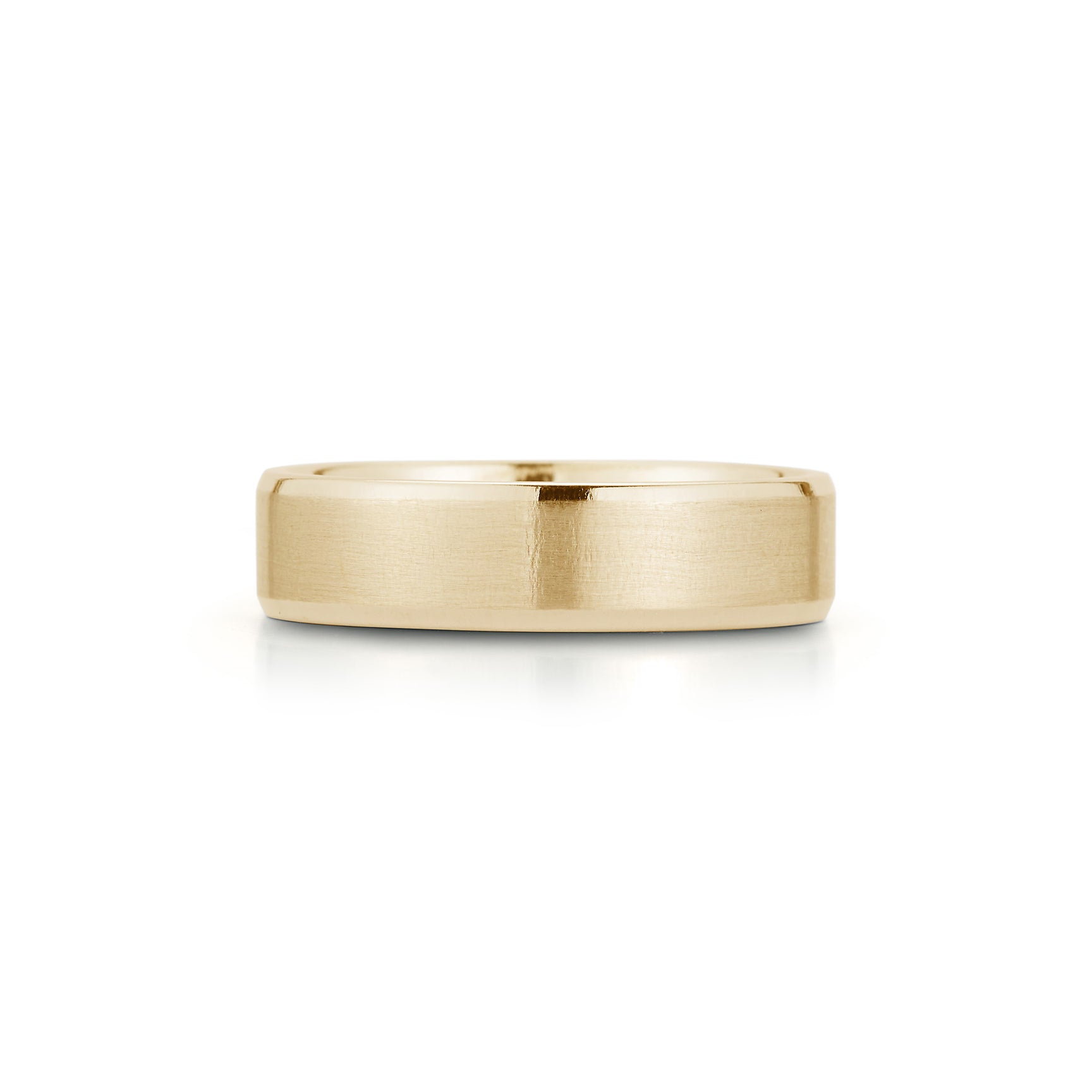 MAGNUS | Flat and Beveled Edge Mens Wedding 6mm Band - Kalyn & Co.