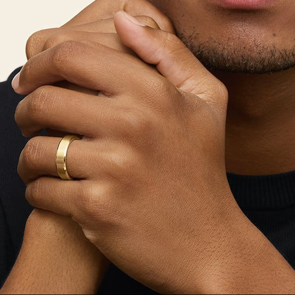 MAGNUS | Flat and Beveled Edge Mens Wedding 6mm Band