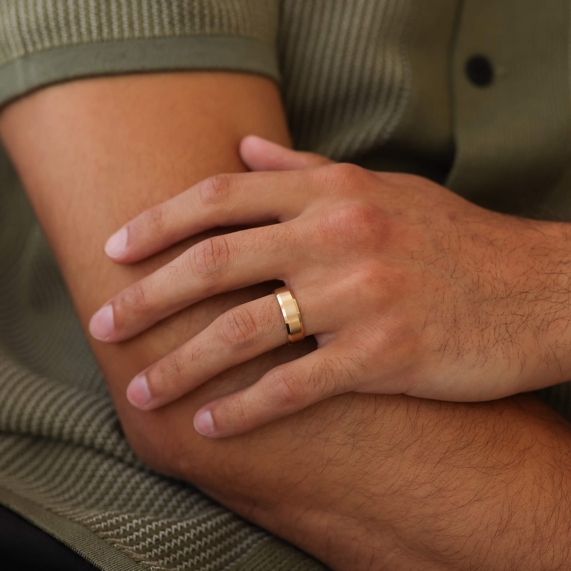 MAGNUS | Flat and Beveled Edge Mens Wedding 6mm Band