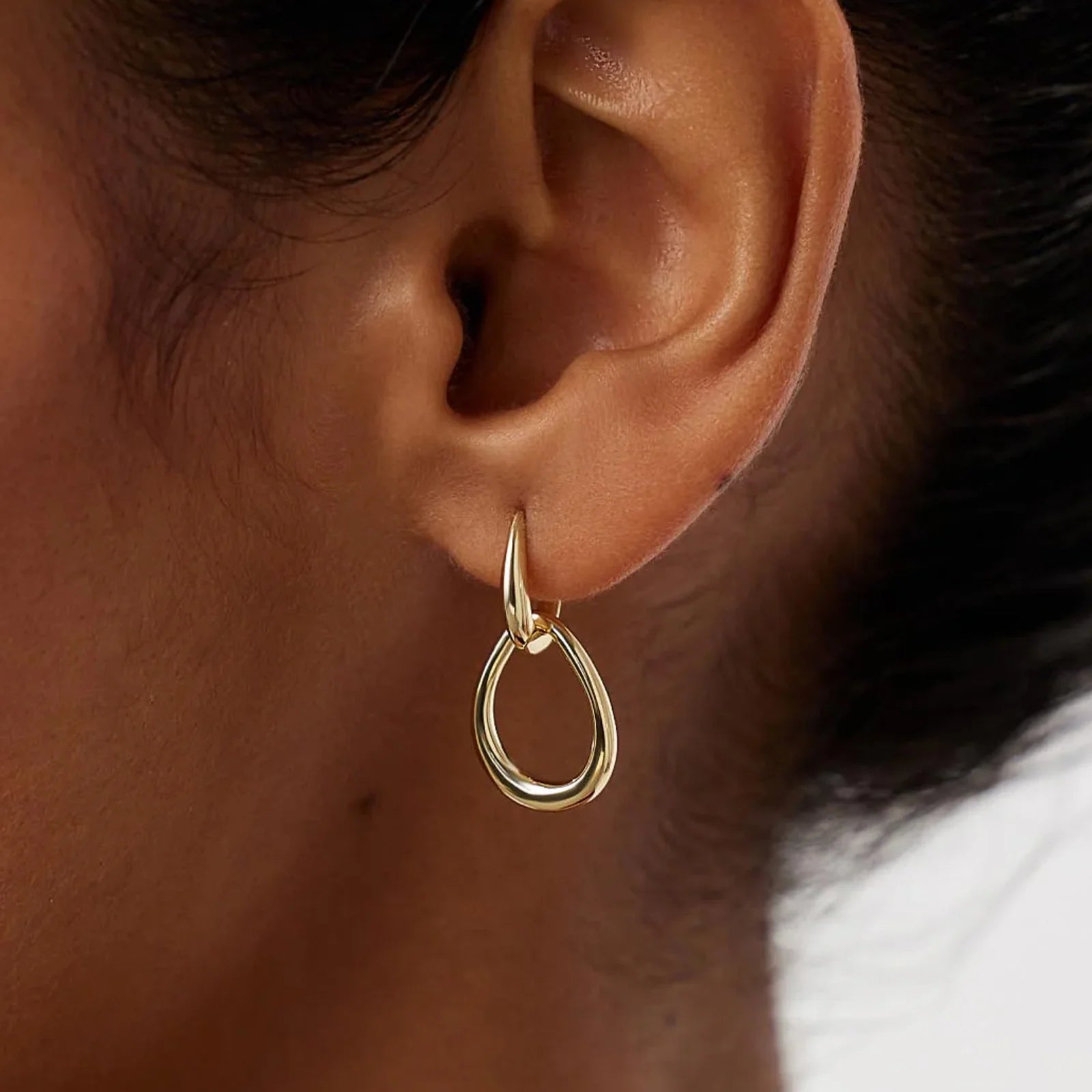 Drop Double Hoop Earring