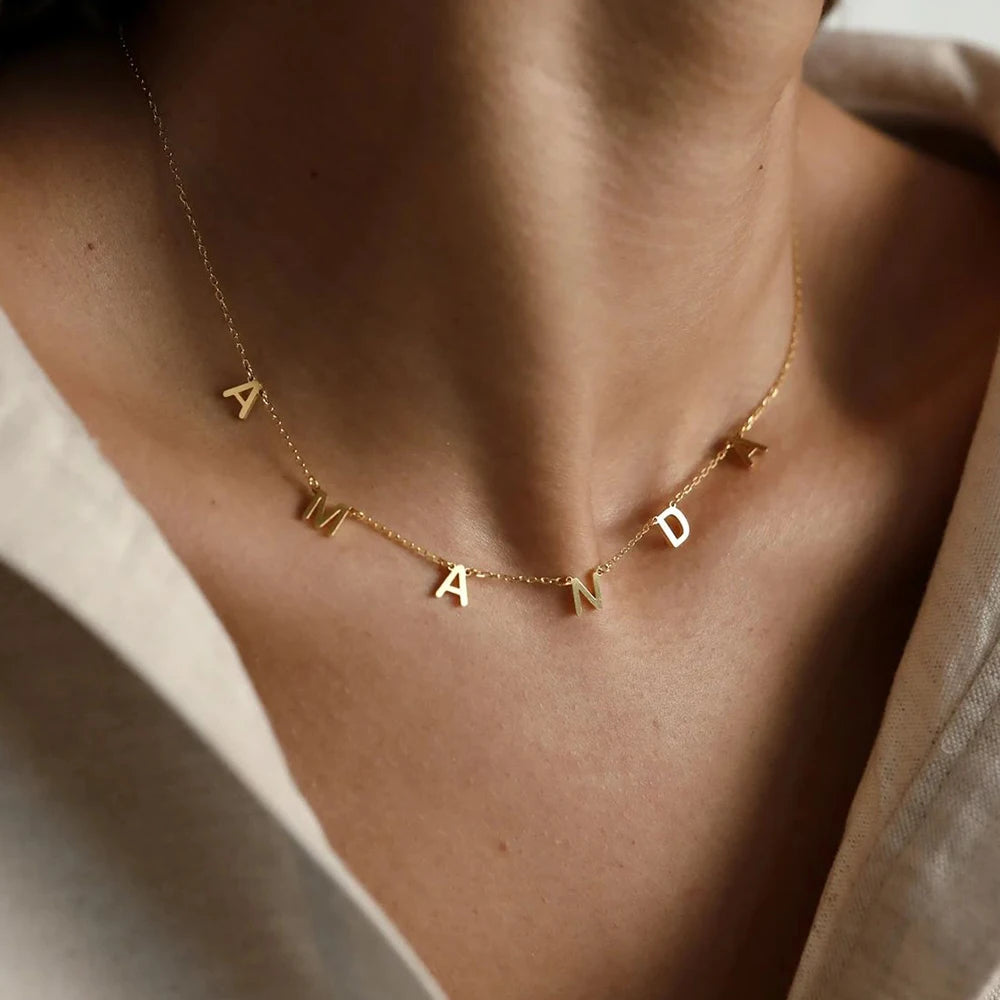 Custom Personalized Letter Necklace
