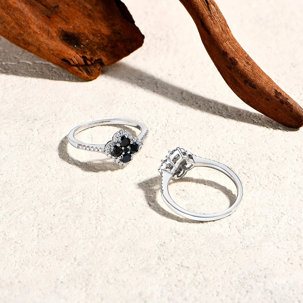 Clover Motif Moissanite Ring