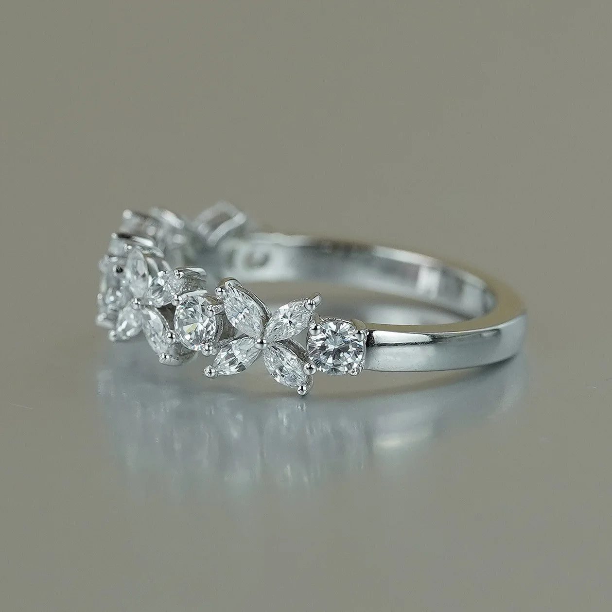 TIFFANY | Marquise Alternating Victoria Butterfly Moissanite Eternity Ring