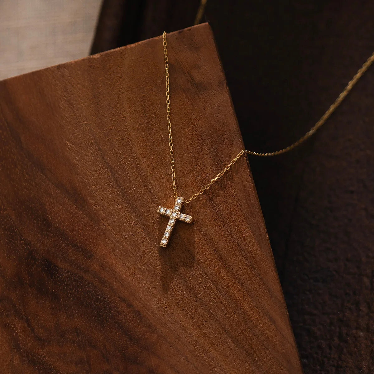 18K Gold Plated Delicate Cross Necklace