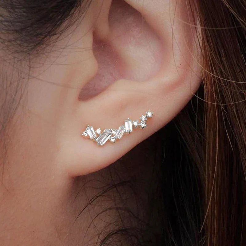 Starry Night Emerald Cut Ear Climber