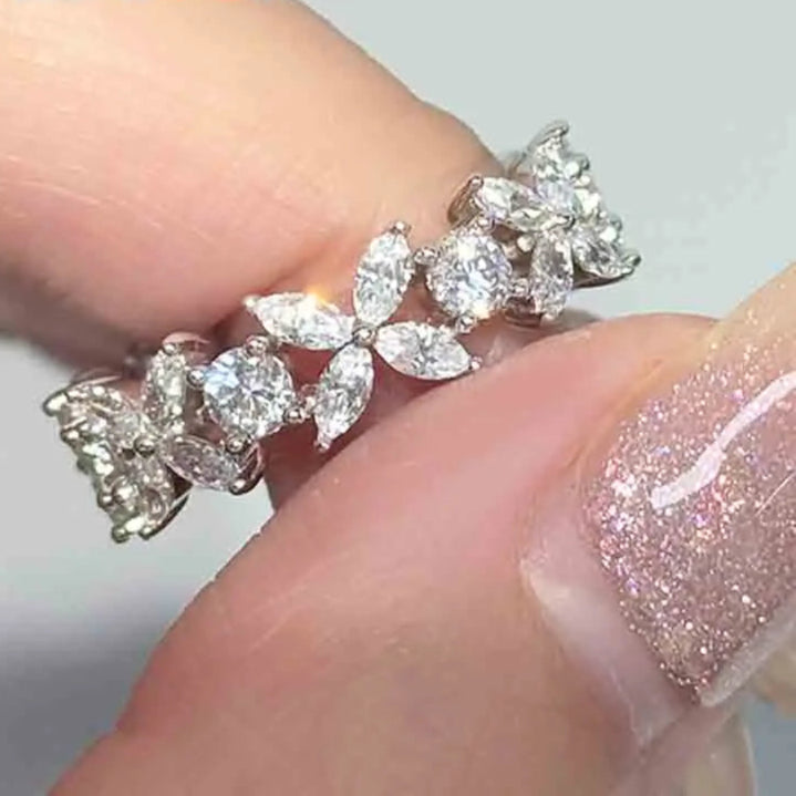 TIFFANY | Marquise Alternating Victoria Butterfly Moissanite Eternity Ring
