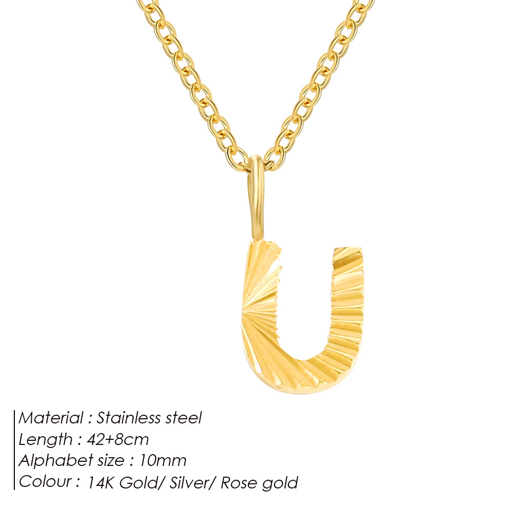 Personalized Initial Pendant Necklace 14k Gold