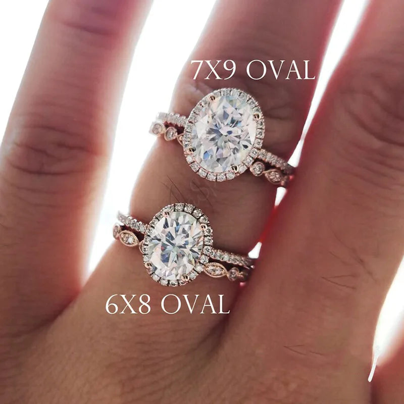 RUNE | 1.5 Carat Halo Oval Cut Pave with Eternity Bridal Set