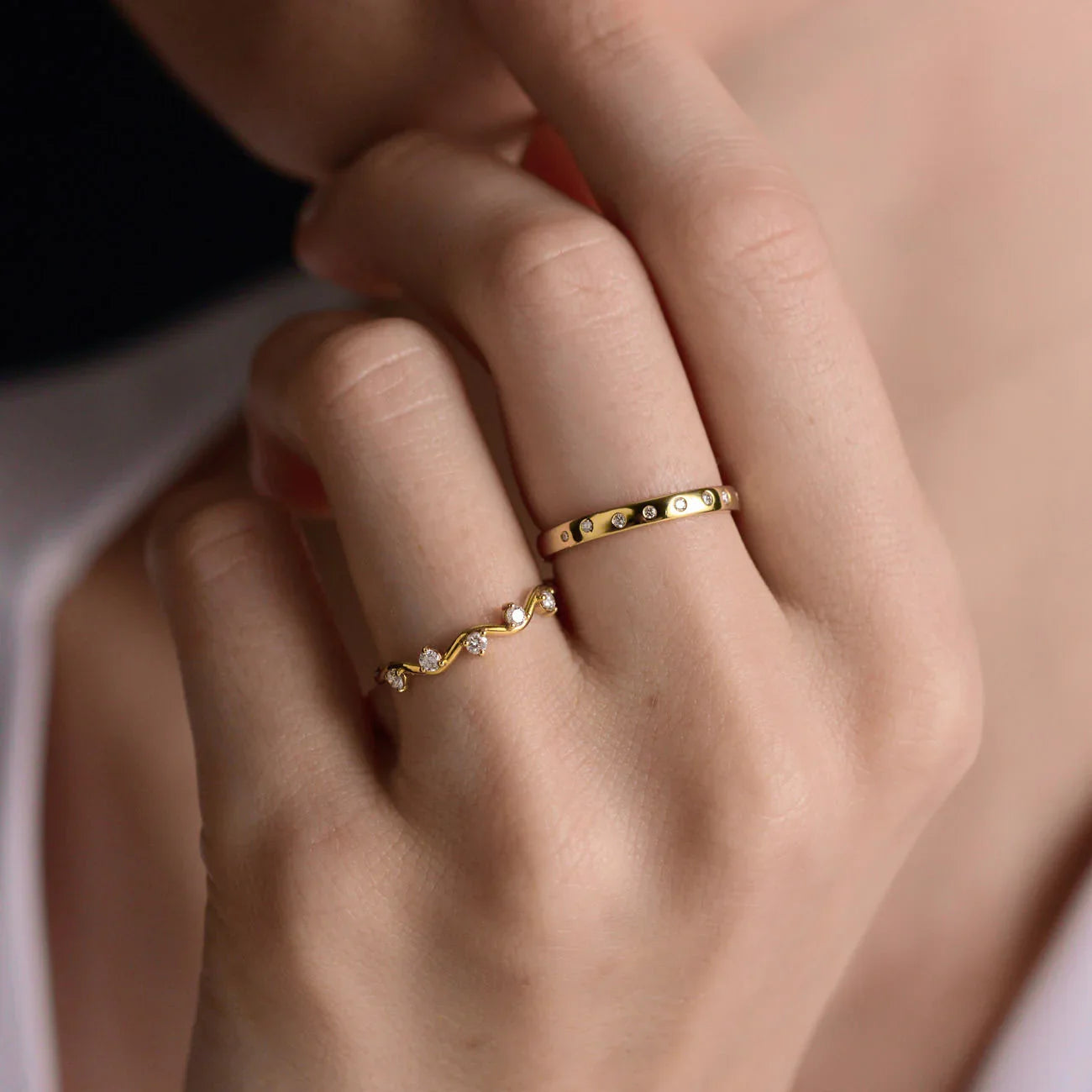REVNA | Half Eternity Gold Wedding Band