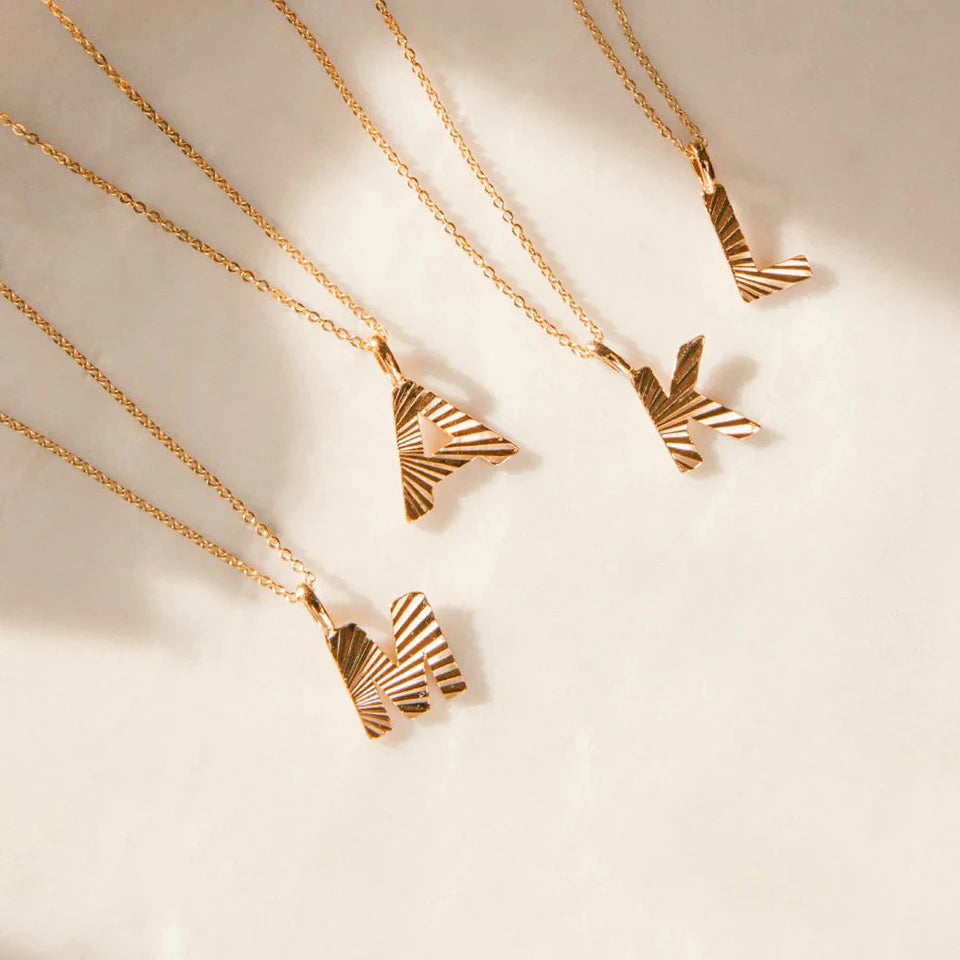 Personalized Initial Pendant Necklace 14k Gold