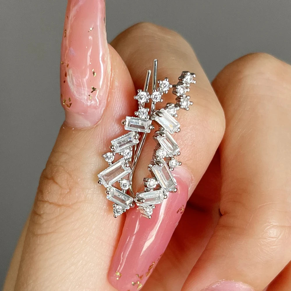 Starry Night Emerald Cut Ear Climber