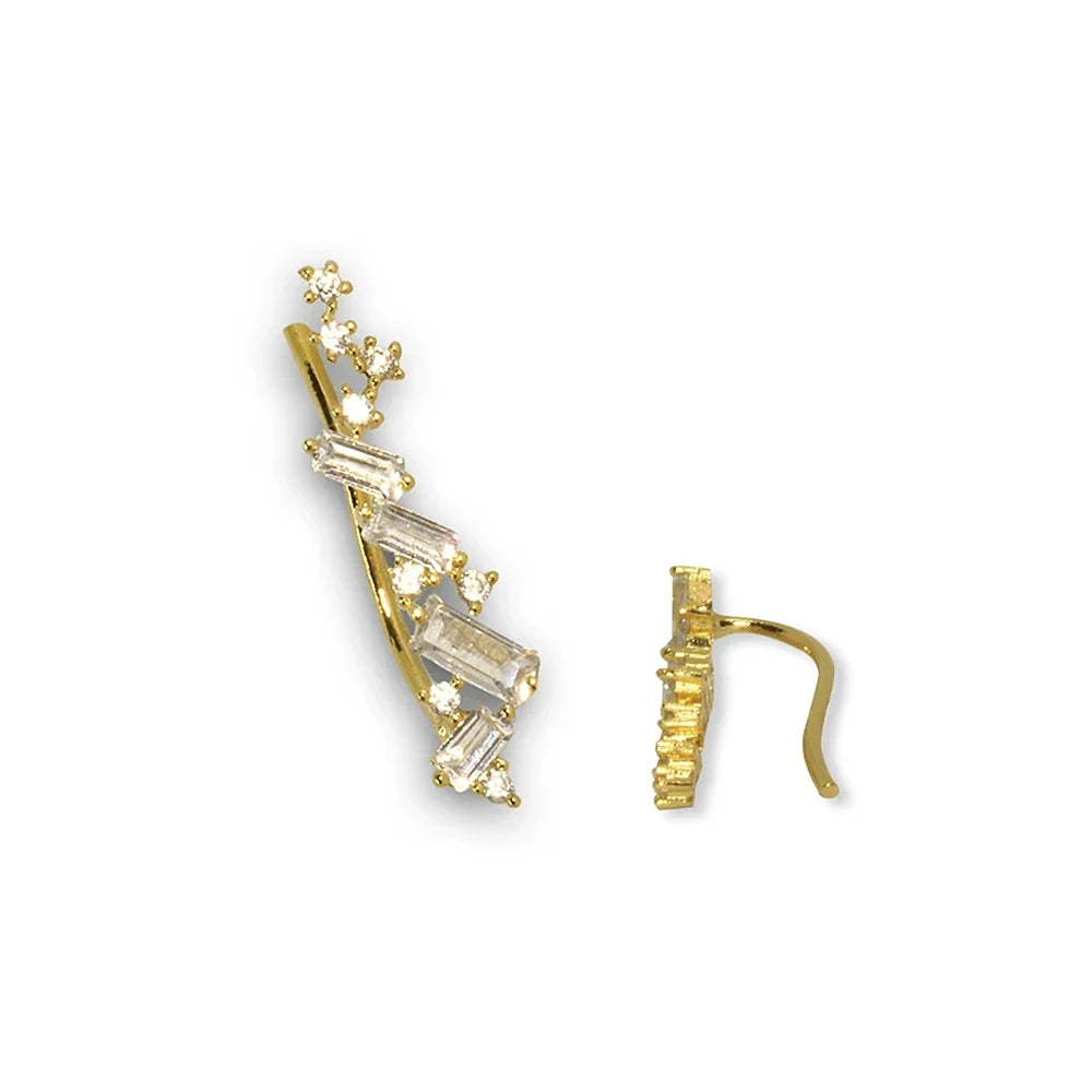 Starry Night Emerald Cut Ear Climber
