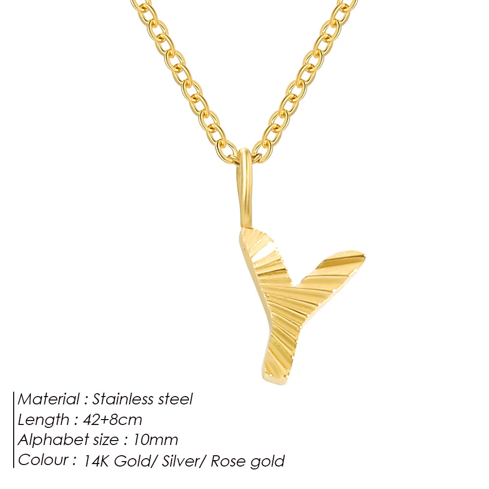 Personalized Initial Pendant Necklace 14k Gold