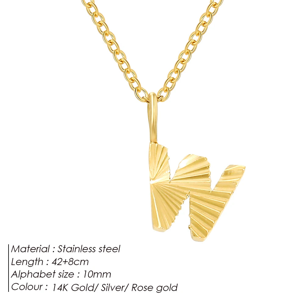 Personalized Initial Pendant Necklace 14k Gold