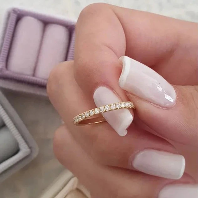 CASSA | Moissanite Eternity Wedding Band - 0.5 carat Brilliant Round Cut