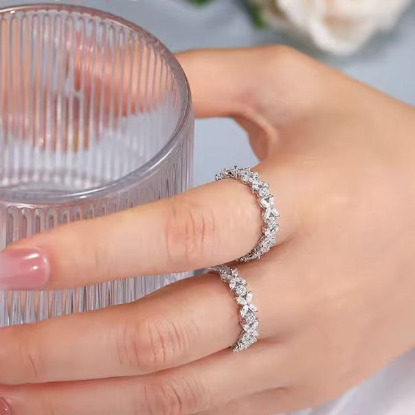TIFFANY | Marquise Alternating Victoria Butterfly Moissanite Eternity Ring