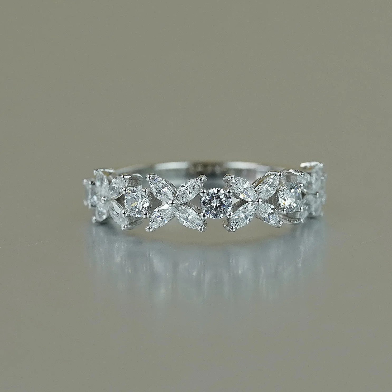 TIFFANY | Marquise Alternating Victoria Butterfly Moissanite Eternity Ring