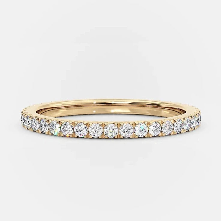 Moissanite Eternity Wedding Band - 0.5 carat Brilliant Round Cut