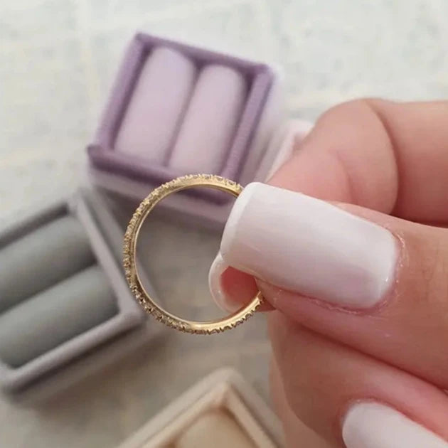 Moissanite Eternity Wedding Band - 0.5 carat Brilliant Round Cut