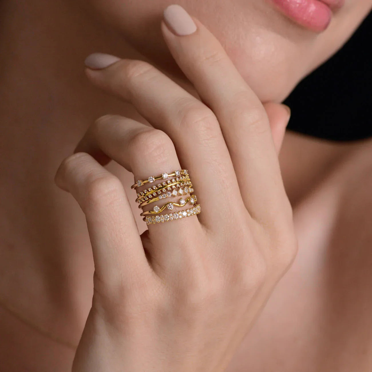 SKADI | Half Eternity Wedding Band | Round Cut