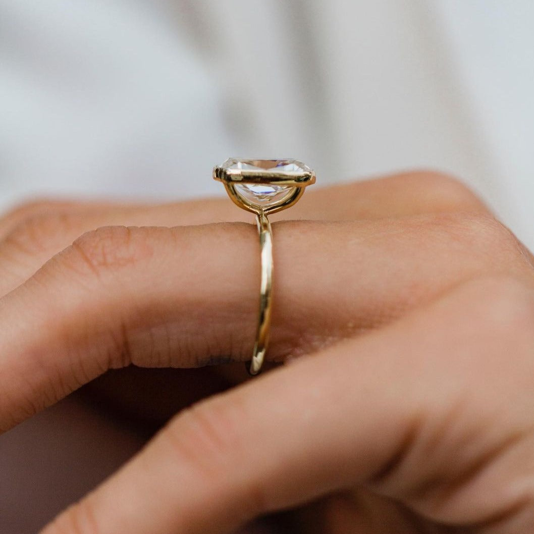 JUNE | 3.5 Carat Old Mine Cushion Cut Bezel Solitaire Engagement Ring