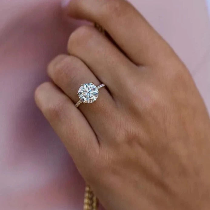 TORVI | Old Money Moissanite Engagement Ring 3.5 Carat Round Brilliant Cut