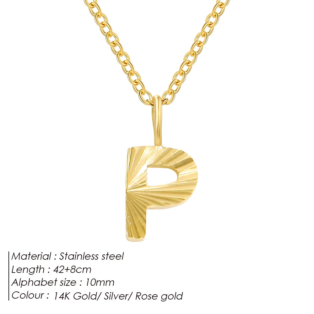 Personalized Initial Pendant Necklace 14k Gold