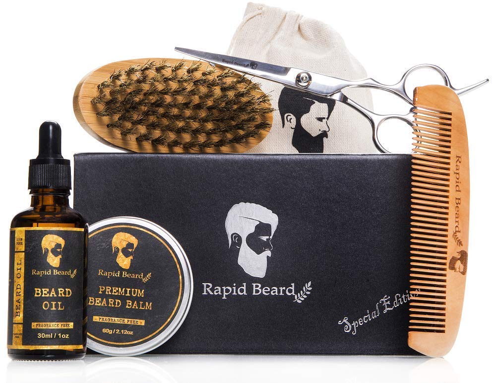 Beard & Mustache Grooming Gift Set Kit for Him - Kalyn & Co. Beard Conditioners & Oils