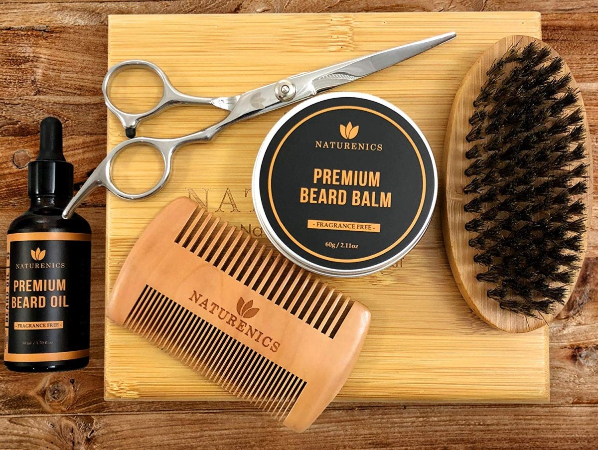 Beard & Mustache Grooming Gift Set Kit for Him - Kalyn & Co. Beard Conditioners & Oils
