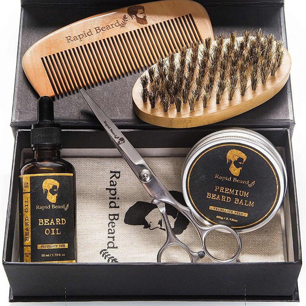 Beard & Mustache Grooming Gift Set Kit for Him - Kalyn & Co. Beard Conditioners & Oils