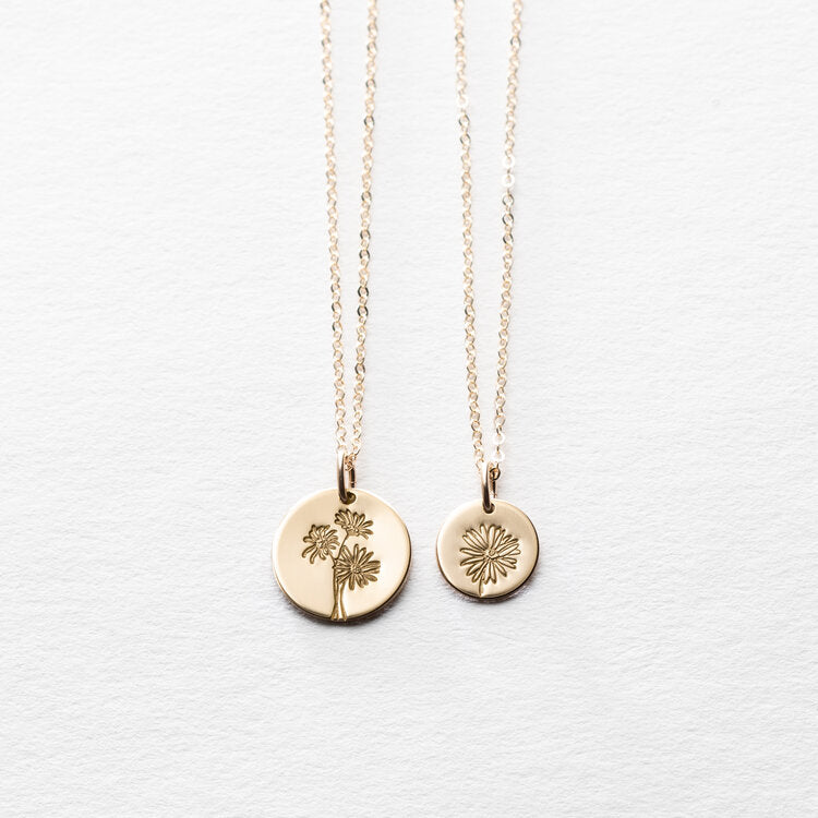 Birth Flower Coin Necklace - Kalyn & Co.