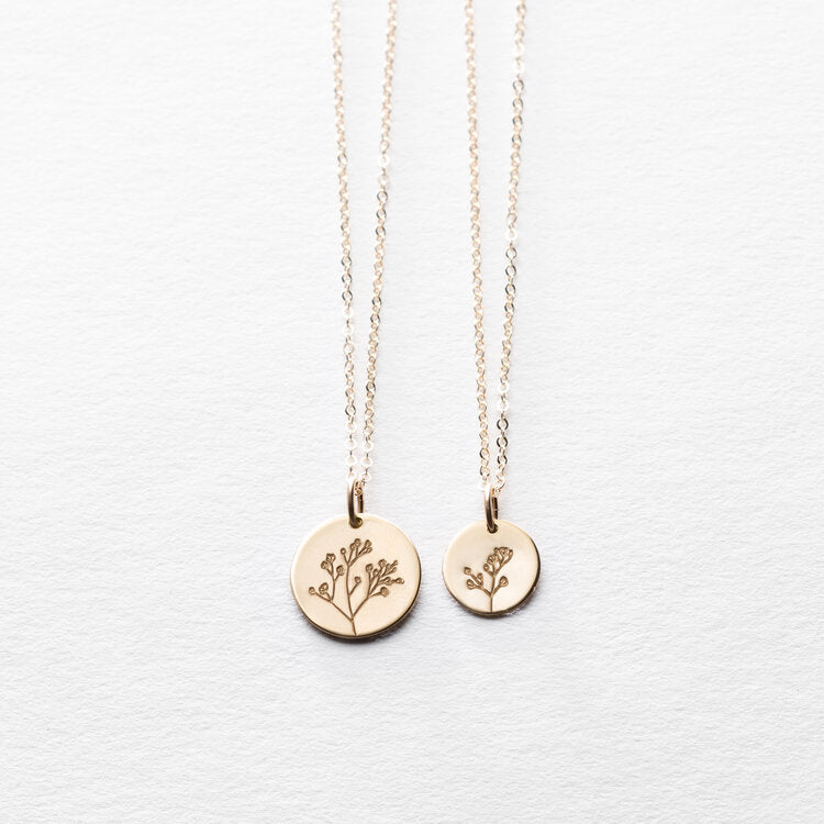 Birth Flower Coin Necklace - Kalyn & Co.