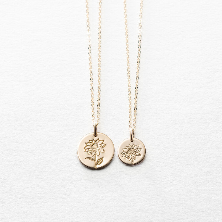 Birth Flower Coin Necklace - Kalyn & Co.