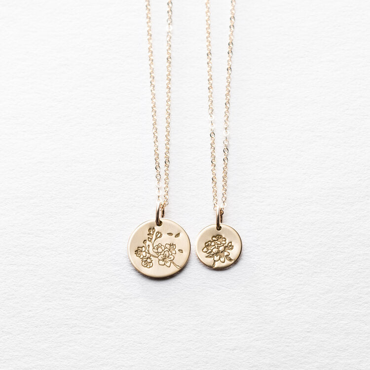 Birth Flower Coin Necklace - Kalyn & Co.