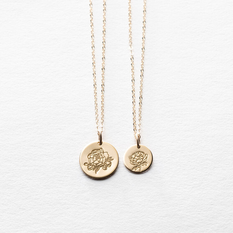 Birth Flower Coin Necklace - Kalyn & Co.