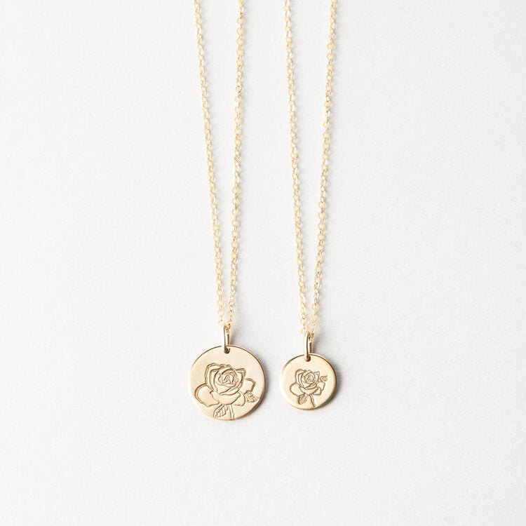 Birth Flower Coin Necklace - Kalyn & Co.